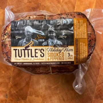 1- 3 Pound Tuttle’s Smoked and Peppered Ham